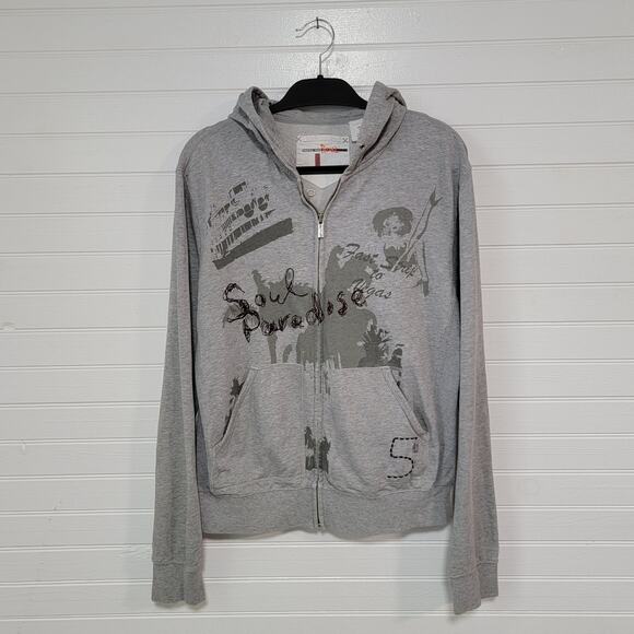 Triple Five Soul Other - Triple Five Soul Size Large Zip Up Hoodie Jacket Paradise Embroidered Skater Y2K